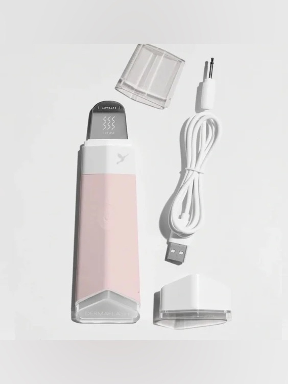 Dermaplash Pink Ultrasonic Facial Spatula with USB Charger